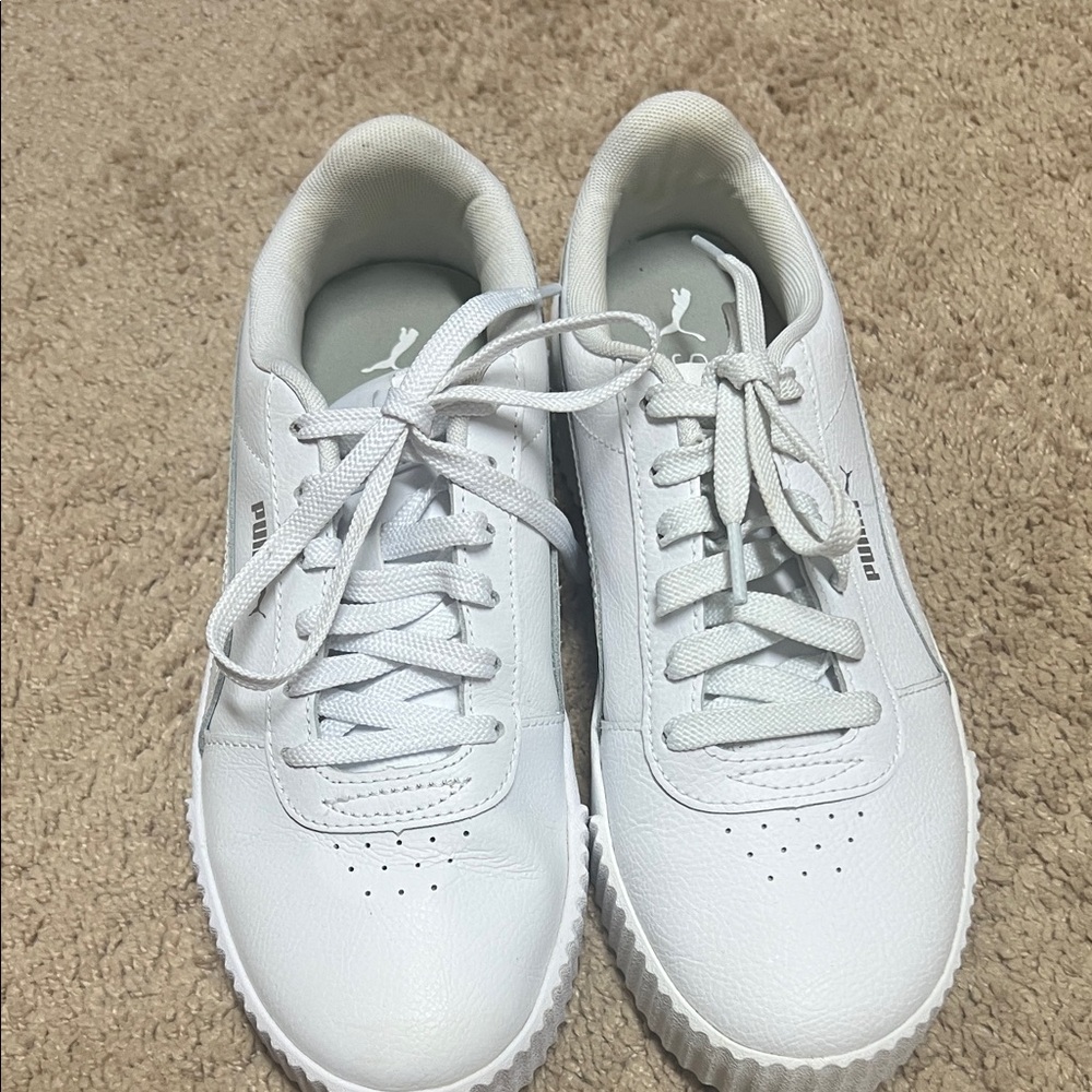 Puma White Low-Top Leather Sneakers